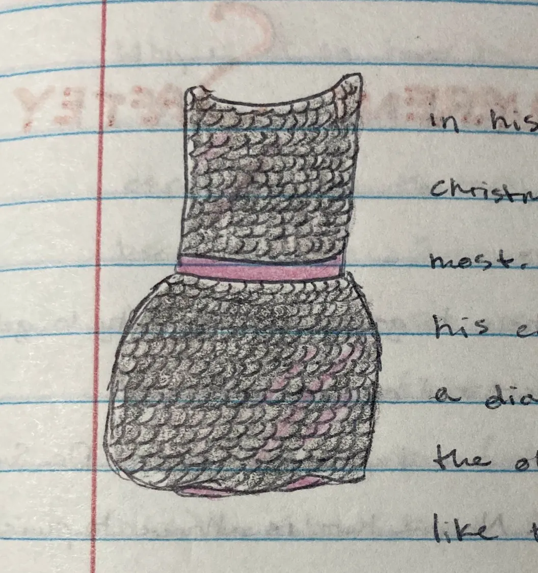 A drawing of the dress